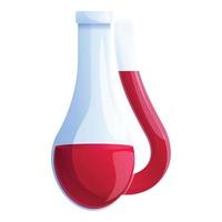 Flask barometer icon, cartoon style vector