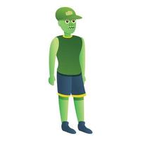 Zombie baseball cap icon, cartoon style vector