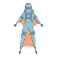 Air sport skydiver icon, cartoon style vector