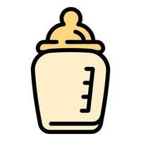 Baby milk bottle icon, outline style vector