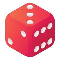 Cheat dice icon, isometric style vector