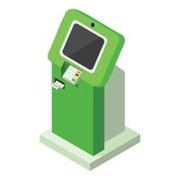 Kiosk payment icon, isometric style vector