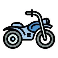 icono de moto de competición, estilo de esquema vector