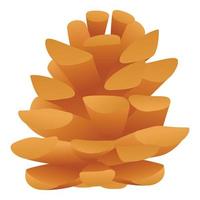 Coniferous cone icon, cartoon style vector