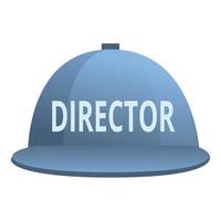 Stage director cap icon, cartoon style vector