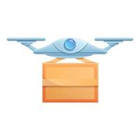 Innovation drone delivery icon, cartoon style vector