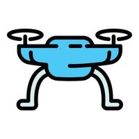 icono de dron moderno, estilo de esquema vector