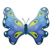 Blue butterfly icon, cartoon style vector