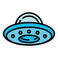 Flying ufo icon, outline style vector