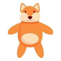 Fox doll icon, cartoon style vector