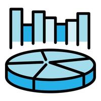 Pie chart cohesion icon, outline style vector