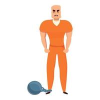 Arrested person icon, cartoon style vector