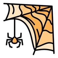 Small spider icon, outline style vector