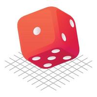 Tabletop dice icon, isometric style vector