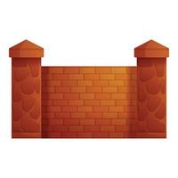 Brick fence column icon, cartoon style vector