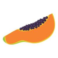 Slice papaya icon, isometric style vector