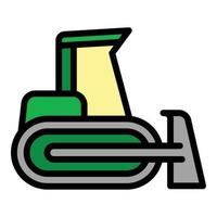 Farm excavator icon, outline style vector