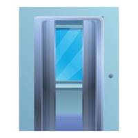 Window open elevator icon, cartoon style vector