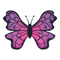 Ornament butterfly icon, cartoon style vector
