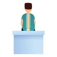 Human healthy spine icon, cartoon style vector