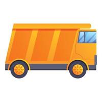 Tip truck icon, cartoon style vector