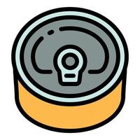 Tin can icon, outline style vector