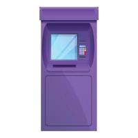 Finance atm machine icon, cartoon style vector