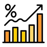 Graph chart finance icon, outline style vector