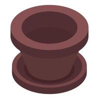 Empty plant pot icon, isometric style vector