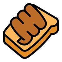 Peanut butter on bread icon, outline style vector