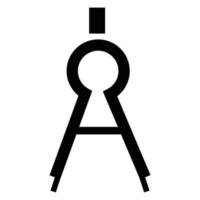 icono de la herramienta de brújula, estilo simple vector