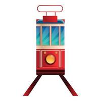 Tramcar icon, cartoon style vector