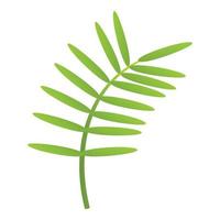 Eco tropical leaf icon, cartoon style vector
