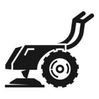 Walk-behind tractor icon, simple style vector