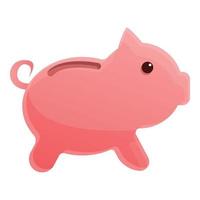 Piggy bank icon, cartoon style vector