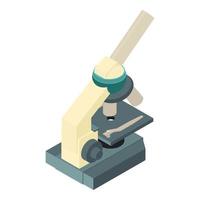 Education microscope icon, isometric style vector