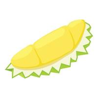 Piece durian fruit icon, isometric style vector