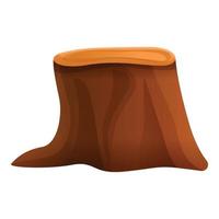 Forest tree stump icon, cartoon style vector