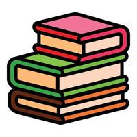 icono de pila de libros, estilo de esquema vector