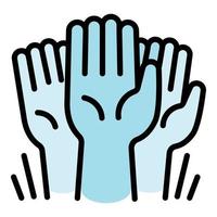 Cohesion hands up icon, outline style vector