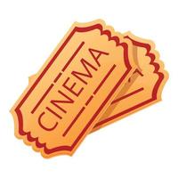 Cinema tickets icon, cartoon style vector