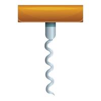 Spiral corkcrew icon, cartoon style vector
