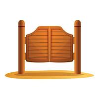 Saloon doors icon, cartoon style vector