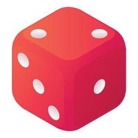 Dice number icon, isometric style vector