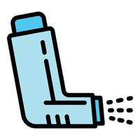 Inhaler spray icon, outline style vector