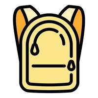 Zipper backpack icon, outline style vector