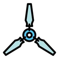 Copter propeller icon, outline style vector