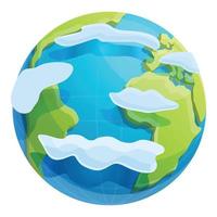 Eco planet icon, cartoon style vector