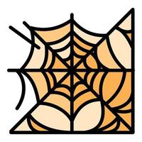 Spider web icon, outline style vector