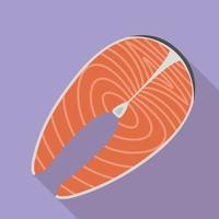 Fish steak icon, flat style vector